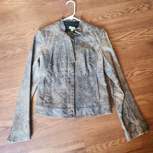 Distressed Black Leather Jacket